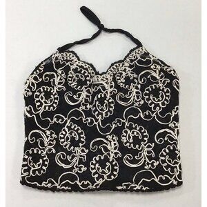 Woman’s Top Bustier Wire/Boning/ Bra Embroidered Size 36B 🤩